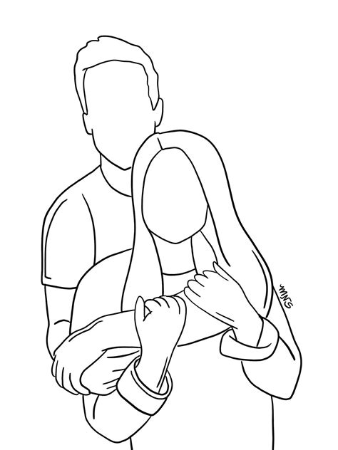 Couple Drawing Template
